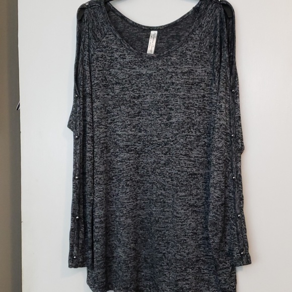PerSeption Concept blk gray variegated top Women's Size XL - Picture 1 of 7